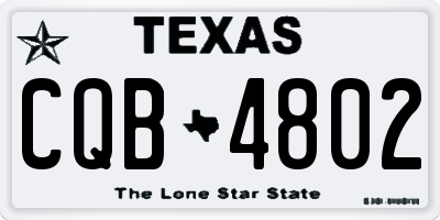 TX license plate CQB4802
