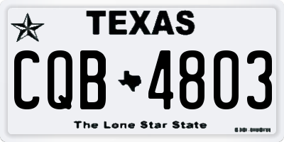 TX license plate CQB4803