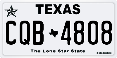 TX license plate CQB4808