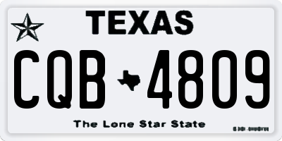 TX license plate CQB4809