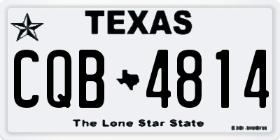 TX license plate CQB4814
