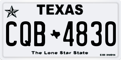 TX license plate CQB4830
