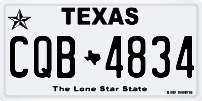 TX license plate CQB4834