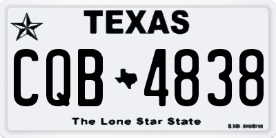 TX license plate CQB4838