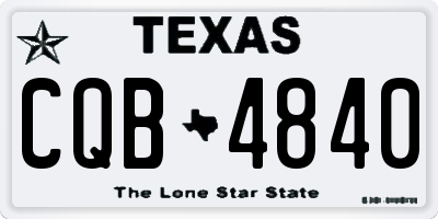 TX license plate CQB4840