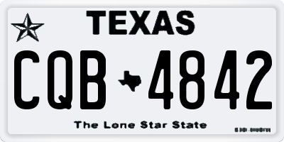 TX license plate CQB4842
