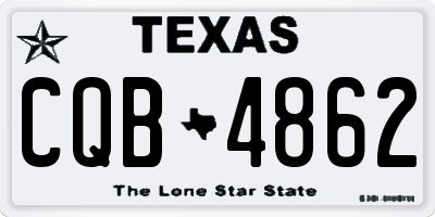 TX license plate CQB4862