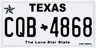 TX license plate CQB4868