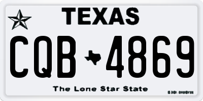 TX license plate CQB4869