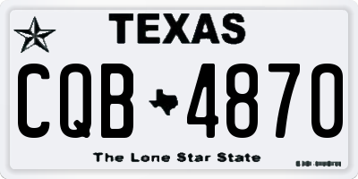 TX license plate CQB4870
