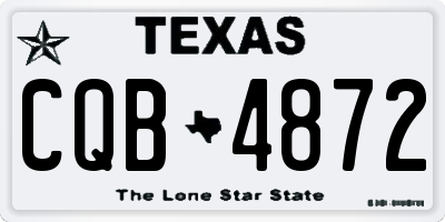 TX license plate CQB4872