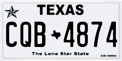 TX license plate CQB4874