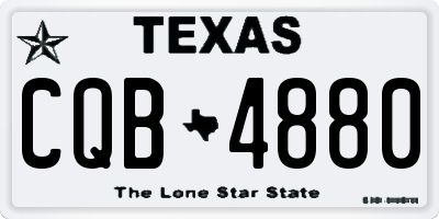 TX license plate CQB4880
