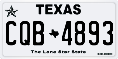 TX license plate CQB4893