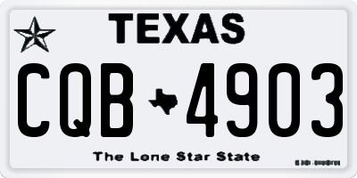 TX license plate CQB4903