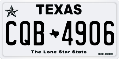 TX license plate CQB4906