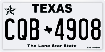 TX license plate CQB4908