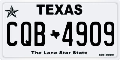 TX license plate CQB4909
