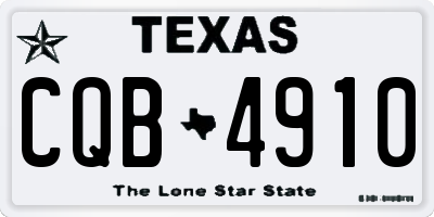 TX license plate CQB4910