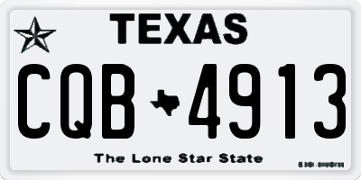 TX license plate CQB4913
