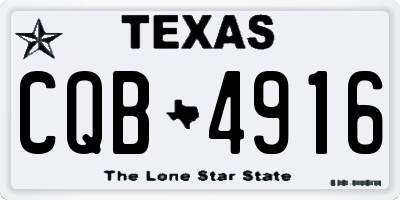 TX license plate CQB4916