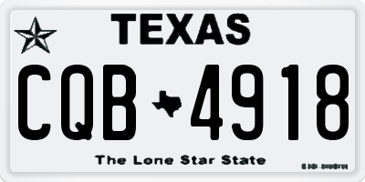 TX license plate CQB4918