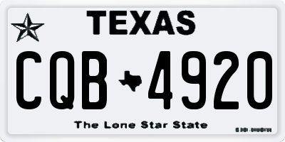 TX license plate CQB4920