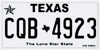TX license plate CQB4923