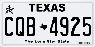 TX license plate CQB4925