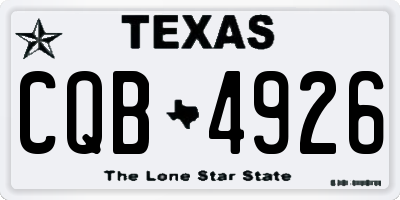 TX license plate CQB4926