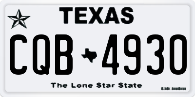 TX license plate CQB4930