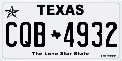 TX license plate CQB4932
