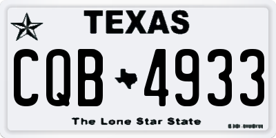 TX license plate CQB4933