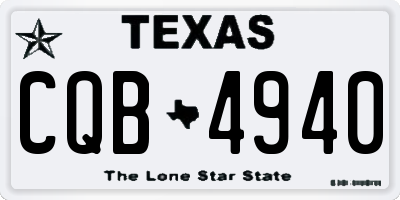 TX license plate CQB4940