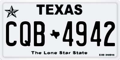 TX license plate CQB4942