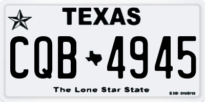 TX license plate CQB4945