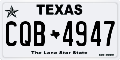 TX license plate CQB4947