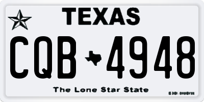 TX license plate CQB4948