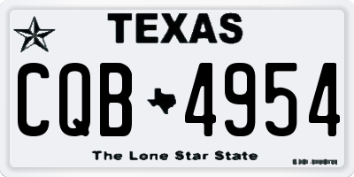 TX license plate CQB4954