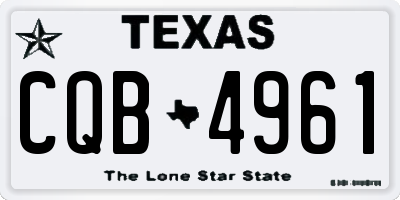 TX license plate CQB4961