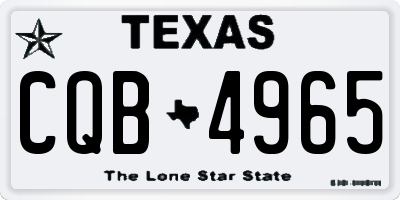 TX license plate CQB4965