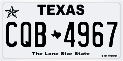 TX license plate CQB4967