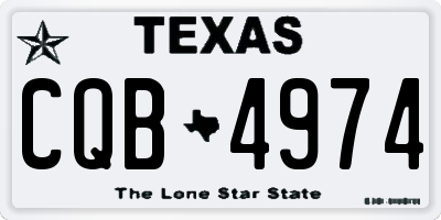 TX license plate CQB4974