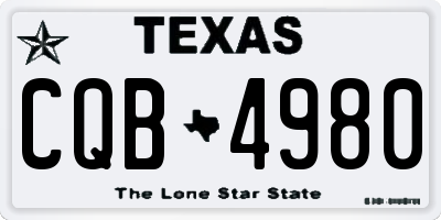 TX license plate CQB4980