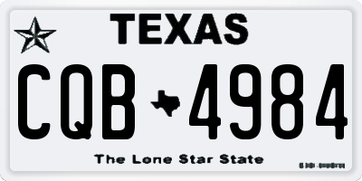 TX license plate CQB4984