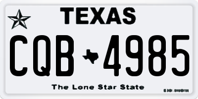 TX license plate CQB4985