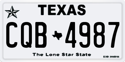TX license plate CQB4987