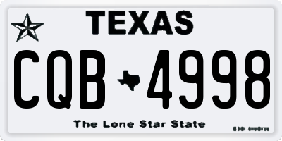 TX license plate CQB4998