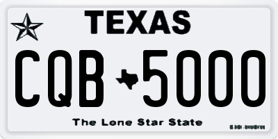 TX license plate CQB5000