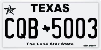 TX license plate CQB5003